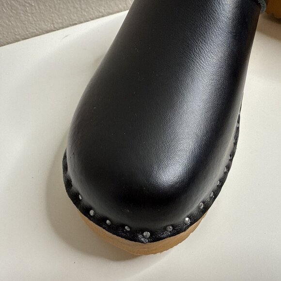 TROENTORP Johansson Swedish Clogs 38 Womens size 8 - 8.5 Black Leather Mules - Picture 8 of 15